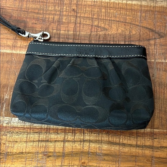 Coach Handbags - Coach Black Monogram Clutch Wristlet